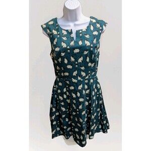 IXIA Siamese Cat Dress Sz M 50s Retro Novelty Cotton Blend Pin-Up Rockabilly